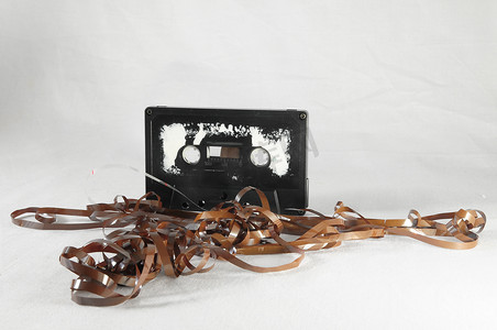 老式磁带摄影照片_老式盒式磁带