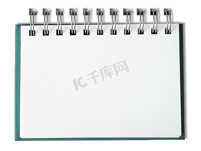 旋度摄影照片_水平的空白笔记本