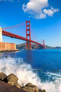 旧金山金门大桥从普雷西迪奥加利福尼亚