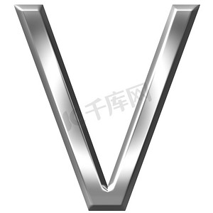 3D 银色字母 V