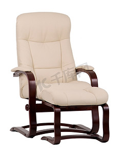 棕色和米色皮革躺椅