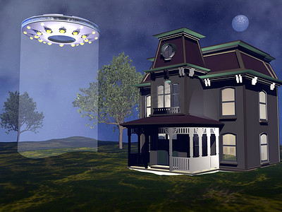 UFO 着陆-3D 渲染