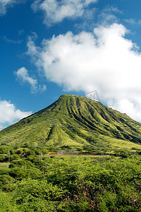 夏威夷的绿山