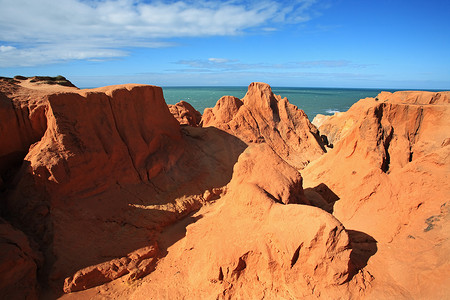 海洋峡谷摄影照片_迷宫 morro branco ceara 巴西