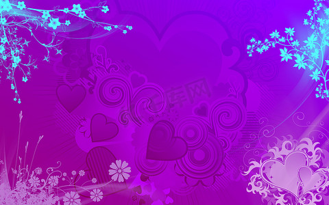 情人节紫色背景摄影照片_情人节的背景
