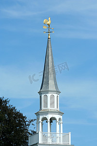 中国风标摄影照片_教堂尖顶和风向标