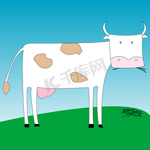 牛艺术摄影照片_一头吃草的牛