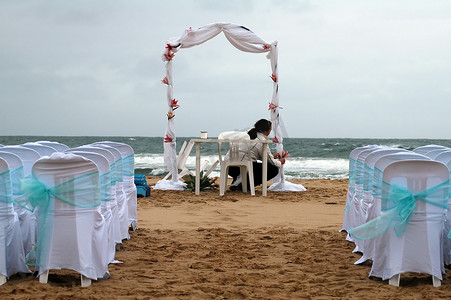 婚礼海洋摄影照片_沙滩婚礼