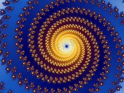 螺旋图片摄影照片_明亮色彩的装饰性分形螺旋图案