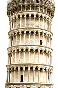 斜塔在比萨，托斯卡纳，意大利