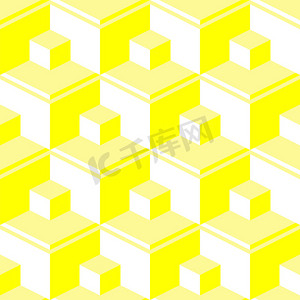 几何线条黄色摄影照片_黄色抽象立方体