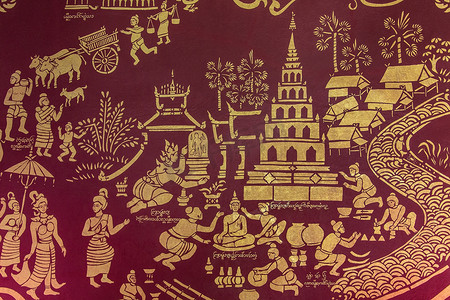 寺庙壁画-清迈-泰国