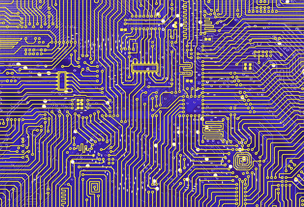 蓝色背景线条科技摄影照片_紫色工业电路板背景图