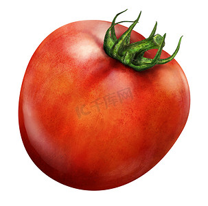 孤立在白色背景上的红色番茄的插图