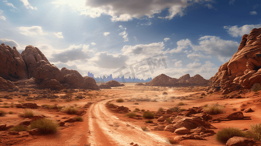 炎热摄影照片_干燥的沙漠