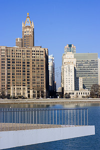 芝加哥湖岸大道旁的建筑