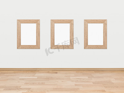 首页纹理摄影照片_在白色墙壁上的空的木框架
