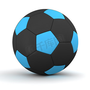蓝黑经典足球反色设计