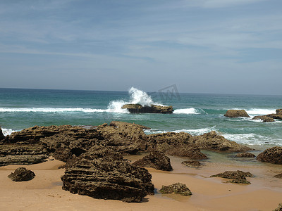 praia摄影照片_Praia do Castelejo，靠近 Vila Do Bispo，阿尔加维，葡萄牙