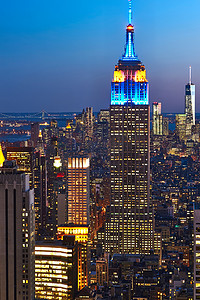 曼哈顿夜景帝国大厦城市全景