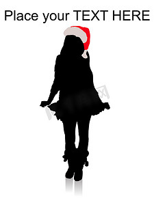 站着的戴圣诞帽的女人
