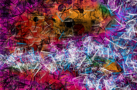 Grunge 艺术风格多彩纹理抽象数字背景