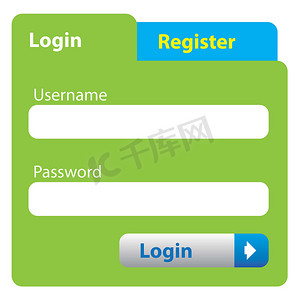 网页界面摄影照片_图解登录界面-用户名和密码
