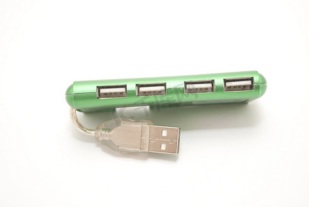 闪光绿色摄影照片_USB连接