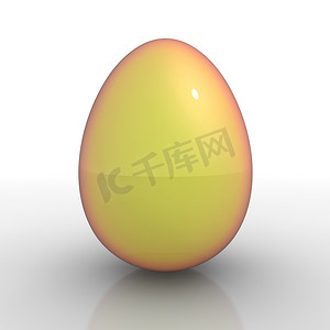金蛋卡摄影照片_闪亮的金橙色鸡蛋