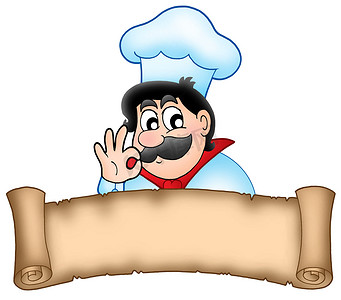 卡通食物摄影照片_带有卡通厨师的横幅