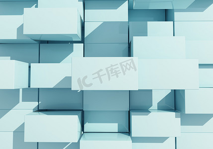 抽象方块摄影照片_盒子浮动的抽象背景3渲染
