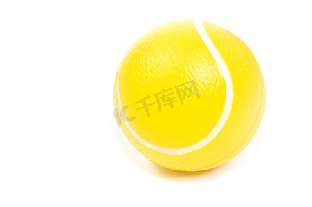 曲线黄色曲线摄影照片_白色背景上的网球