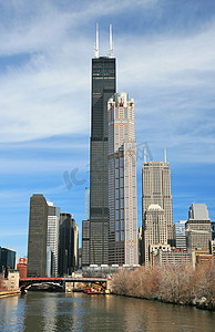住宅海报摄影照片_芝加哥的高层建筑