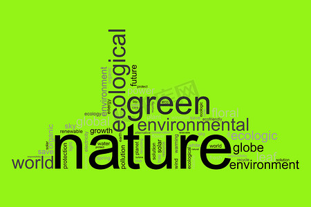 生物环保摄影照片_用许多不同的术语说明，如自然或环境