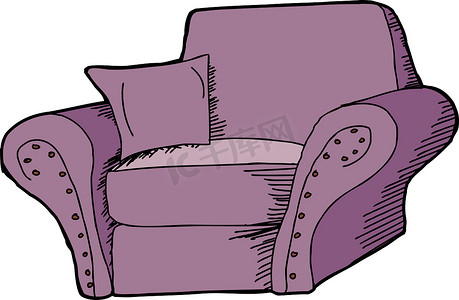 紫色扶手椅