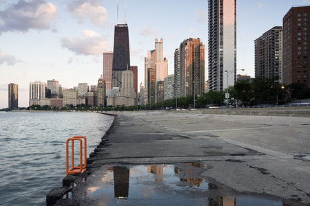 芝加哥惊艳落日之美