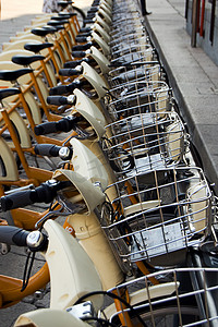 生态停车摄影照片_公共自行车共享