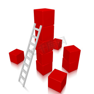 上升与块和梯子的成功概念