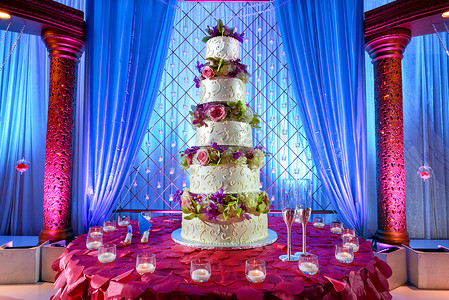 印度婚礼上的婚礼蛋糕