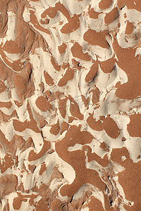 干锅的土壤细节，在 Sossusvlei 沙丘，纳米布德