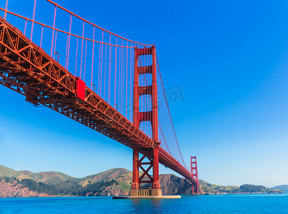 旧金山金门大桥从普雷西迪奥加利福尼亚