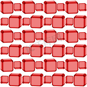 红色创意几何背景摄影照片_无缝红色立方体纹理