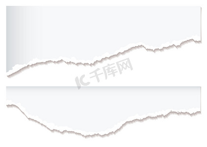 白色横幅摄影照片_白纸撕边