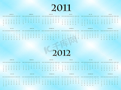 2011年和2012年的矢量日历