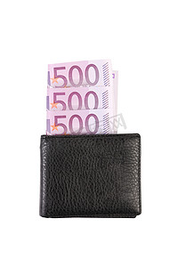 红包五元摄影照片_五百欧元的钱包。