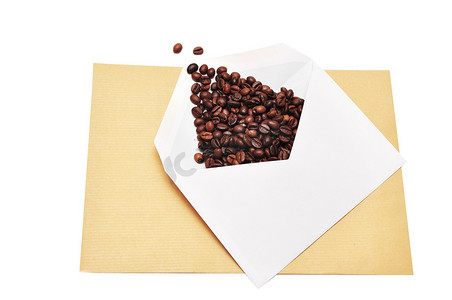 装在信封里的咖啡豆