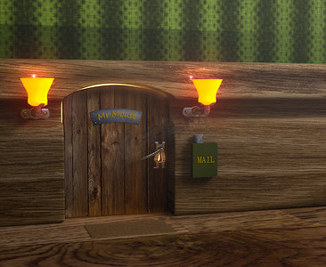 鼠标家门和绿色邮箱
