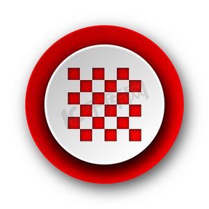 白色背景上的国际象棋红色现代 web 图标