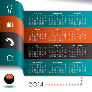 2014 创意信息图表日历