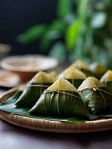 端午摘艾草摄影照片_端午节端午粽子食物实拍摄影图